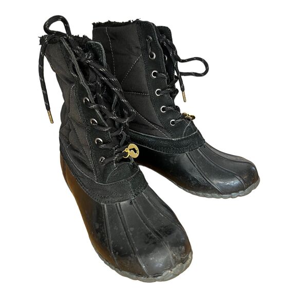 Sporto Women’s Winter May Duck Boots Size 8 Black Insulated Waterproof Lace up - Picture 1 of 7